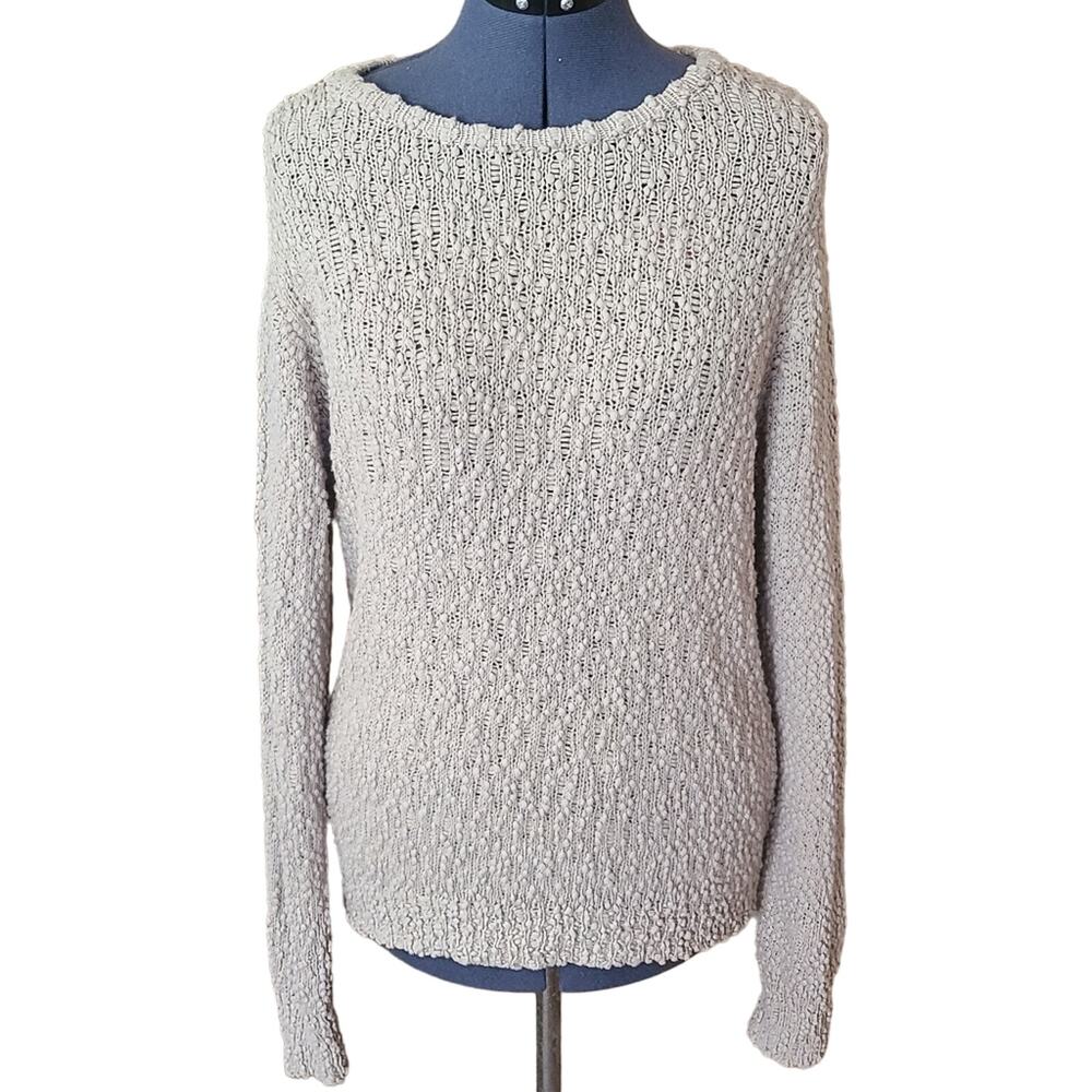 Lane Bryant cotton loose weave popcorn knit sweater 14/16